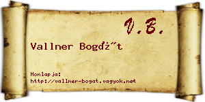 Vallner Bogát névjegykártya